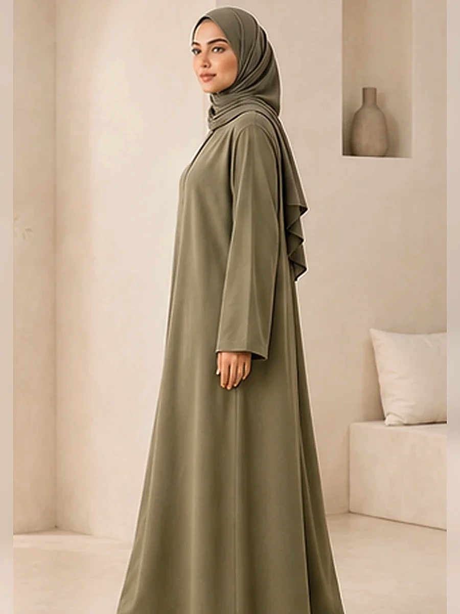 Cotton Abaya Mina – Olive