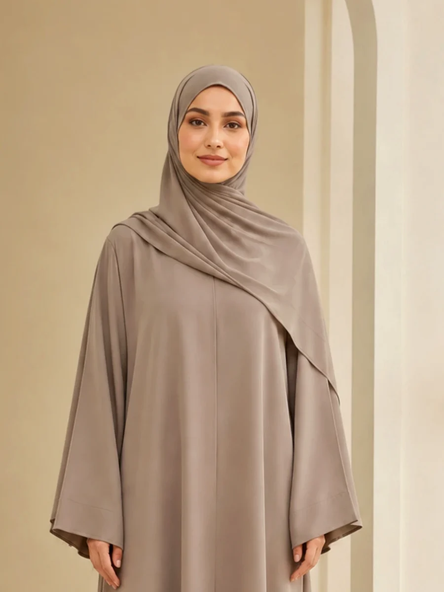 Farah Khimar Set – Greige – Seitenansicht | ZAVRYNE