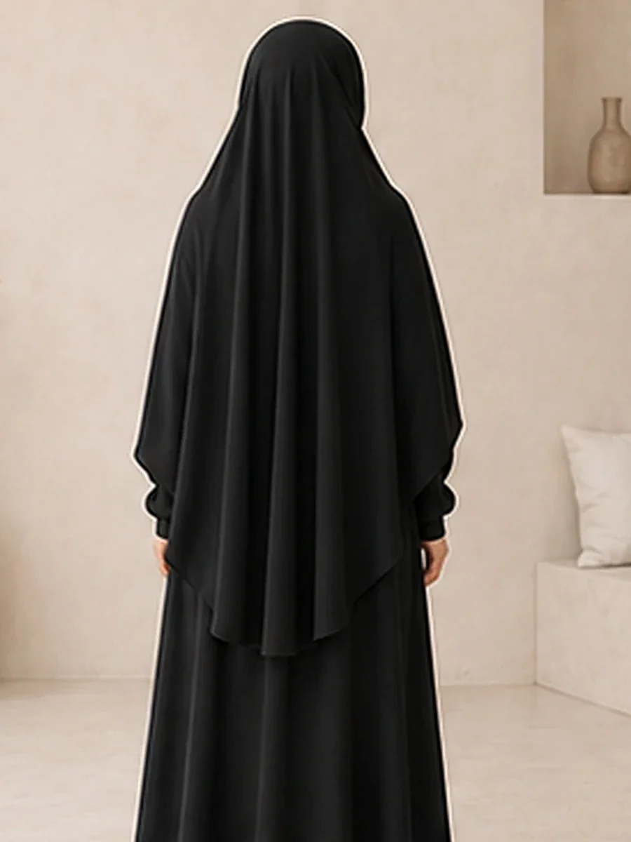 Jazz Khimar Set Marwa – Schwarz – Rückansicht | ZAVRYNE