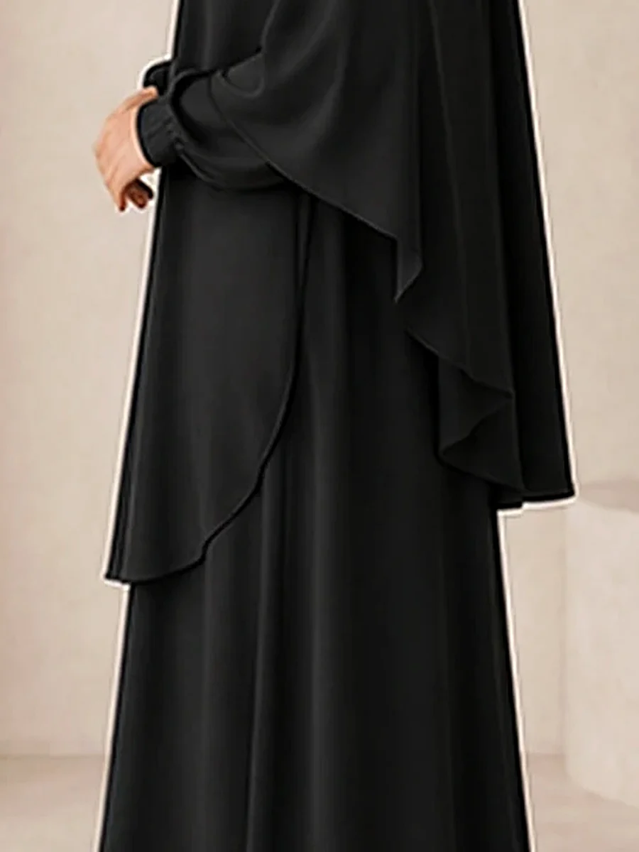 Jazz Khimar Set Marwa – Schwarz – Materialdetail | ZAVRYNE