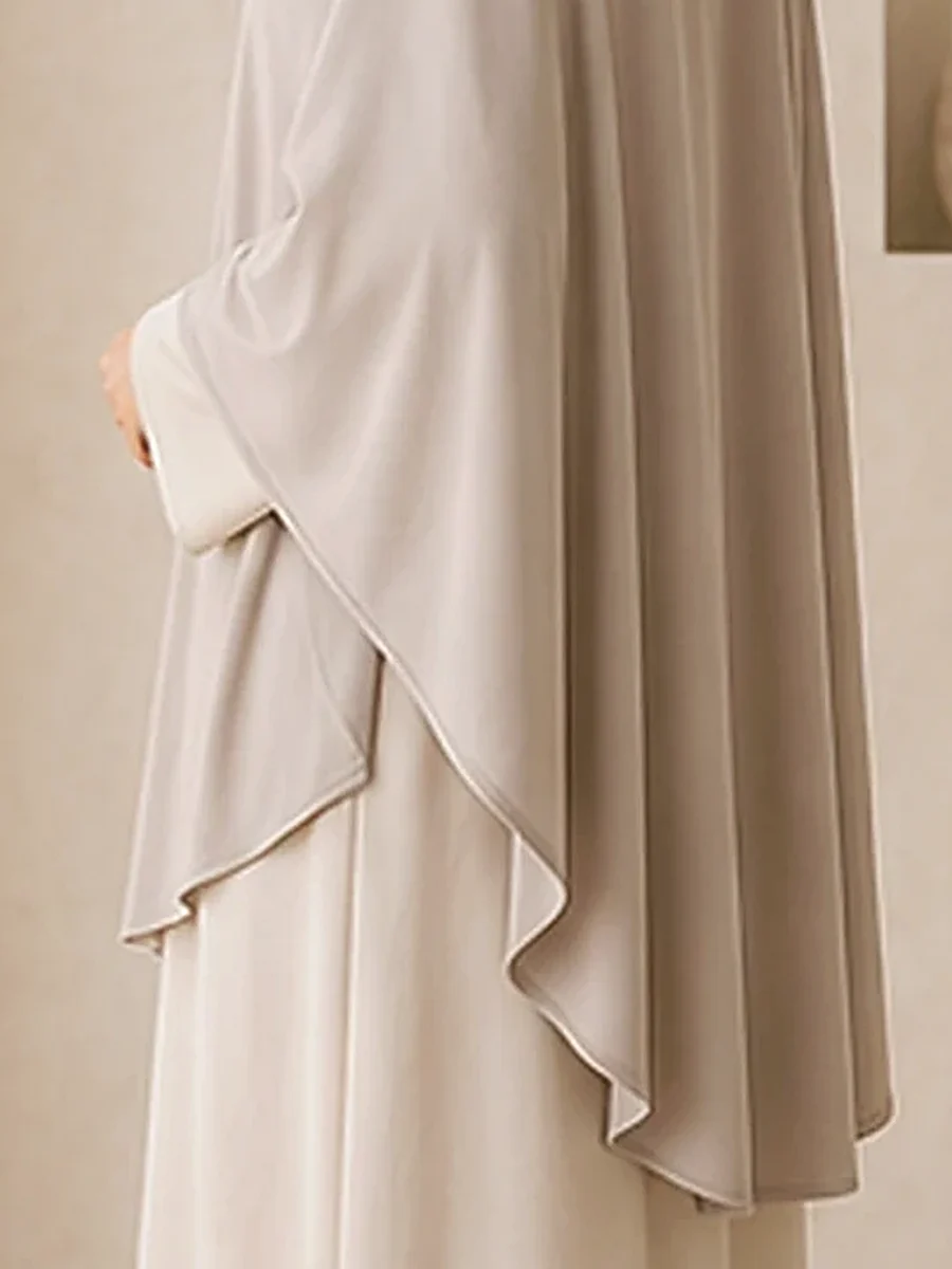 Jersey Bamboo Khimar – Medium Stone – Materialdetail | ZAVRYNE