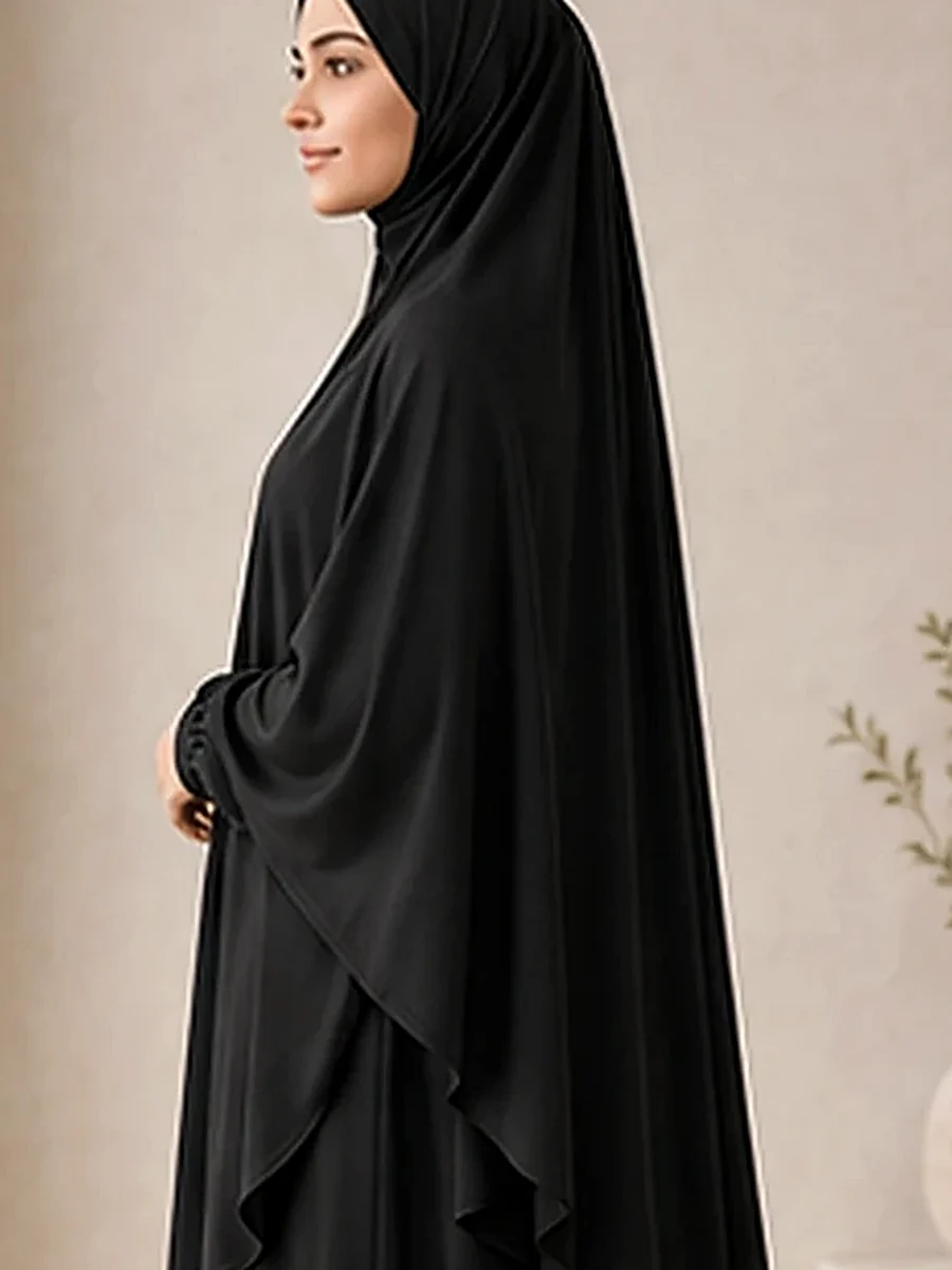 Jersey Khimar – Schwarz – Detailansicht | ZAVRYNE