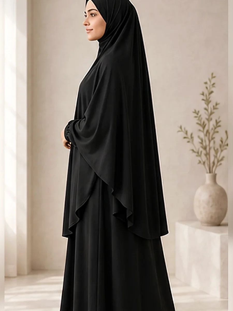 Jersey Khimar – Schwarz – Seitenansicht | ZAVRYNE