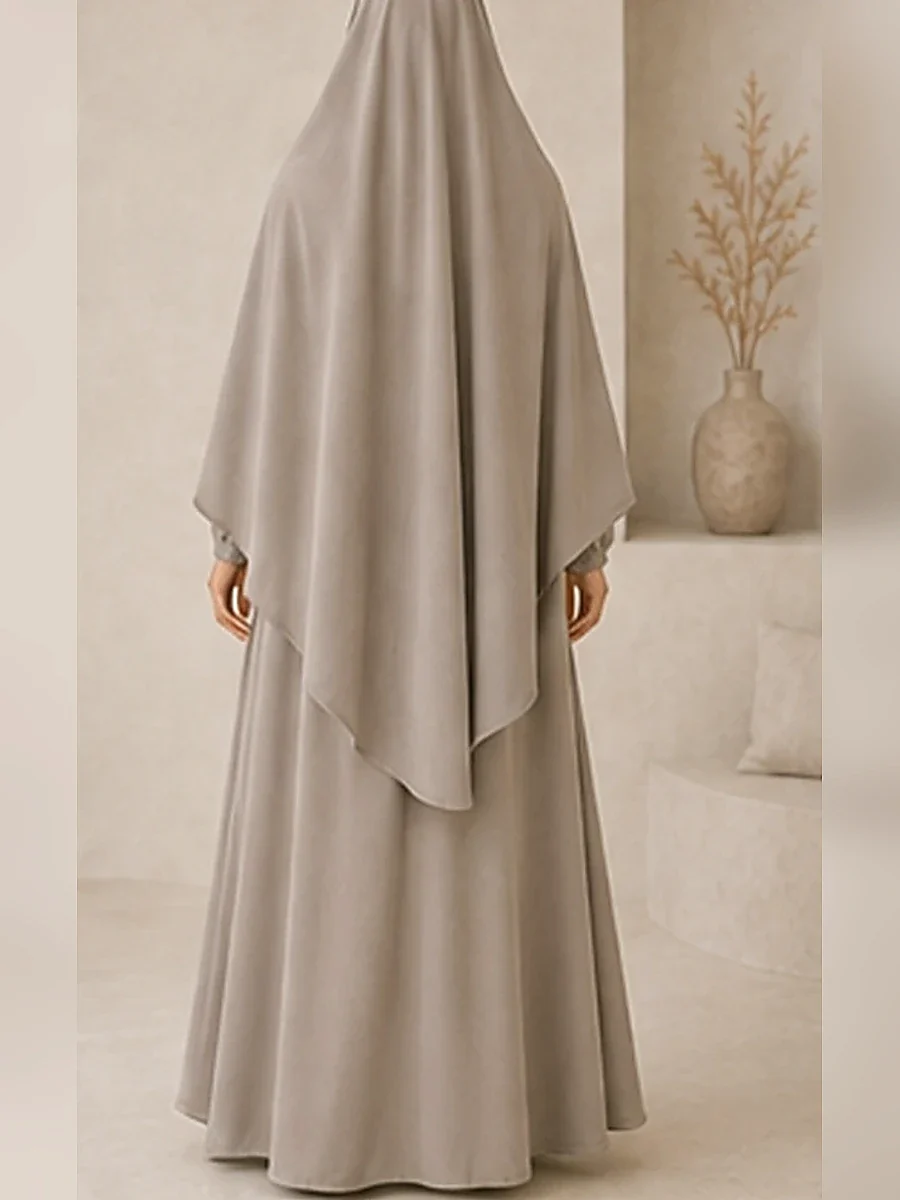Khimarset Lamya – Greige – Back | ZAVRYNE