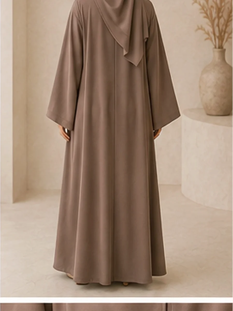 Lyocell Abaya Aurora – Mocca – Rückansicht | ZAVRYNE