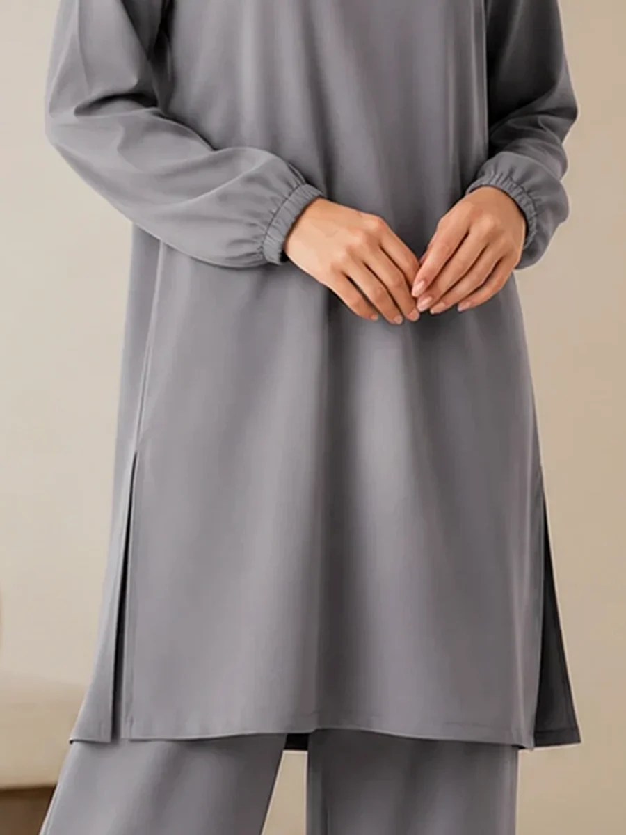 Noor Zweiteiler – Grau – Materialdetail | ZAVRYNE