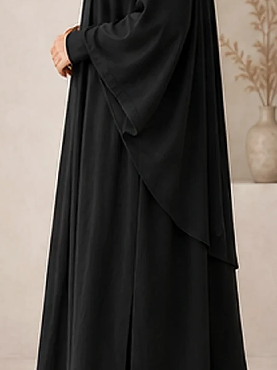Open Abaya Dubai – Schwarz – Materialdetail | ZAVRYNE