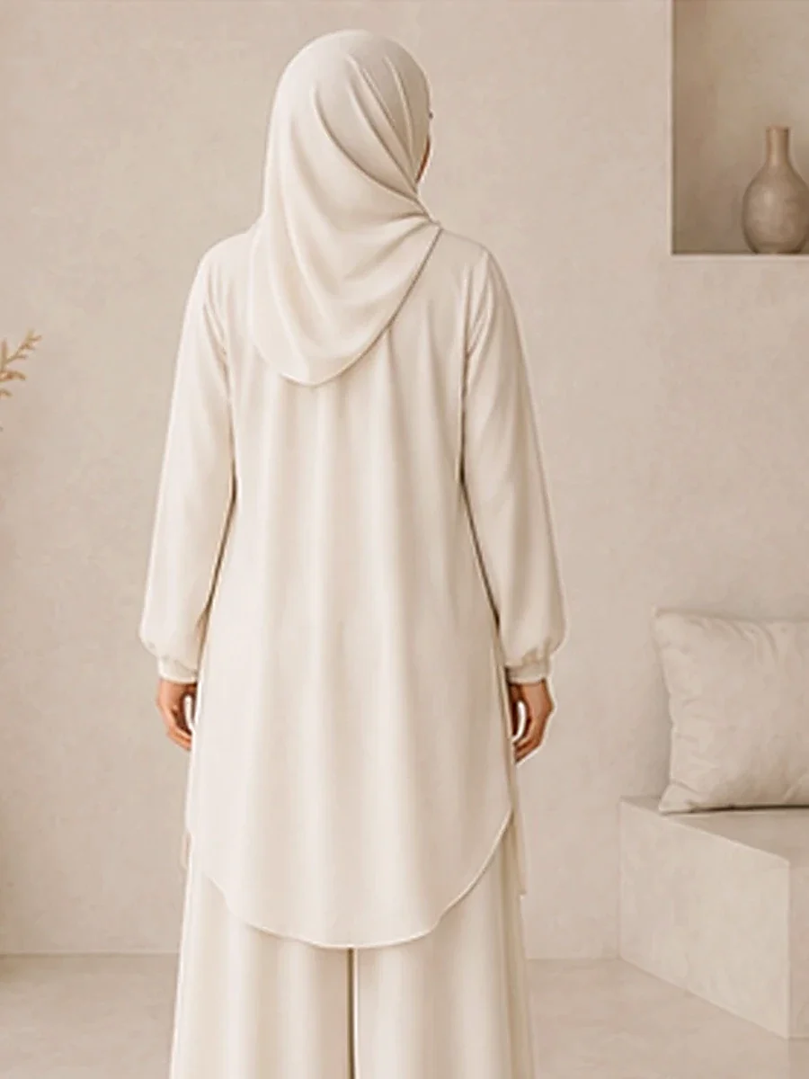 Two-Piece Liya – Creme – Rückansicht | ZAVRYNE