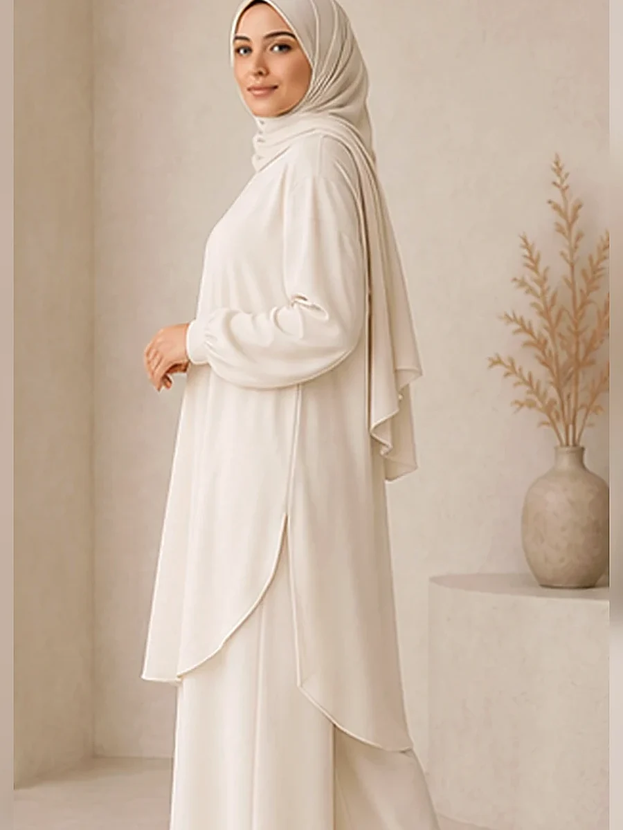 Two-Piece Liya – Creme – Seitenansicht | ZAVRYNE