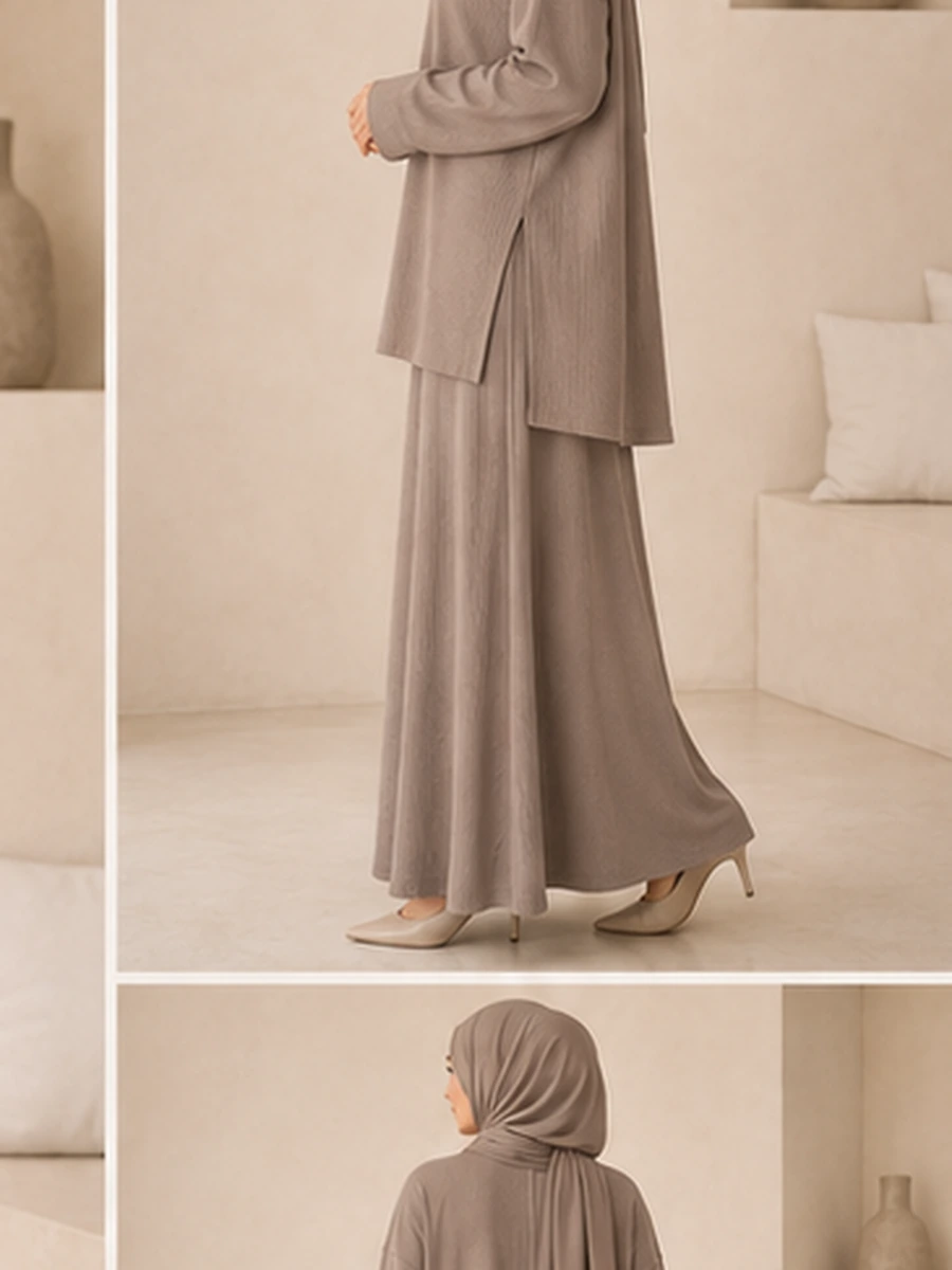 Adora Ribbed Set – Mink – zweite Ansicht | ZAVRYNE Deutschland
