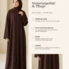 Amira Abaya – Schokobraun – Materialgefühl und Pflege | ZAVRYNE Deutschland