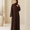 Amira Abaya – Schokobraun – Vorderansicht | ZAVRYNE Deutschland
