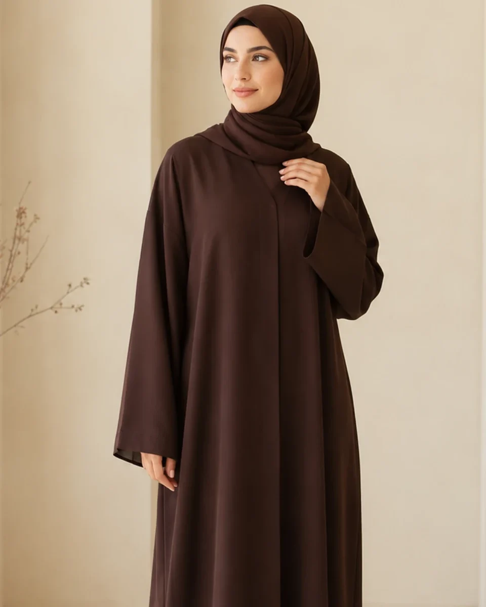 Amira Abaya – Schokobraun – zweite Ansicht | ZAVRYNE Deutschland