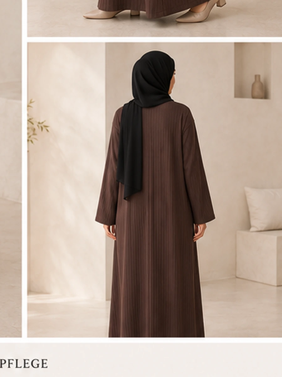 Bella Ribbed Dress – Schokolade – Detailansicht | ZAVRYNE Deutschland