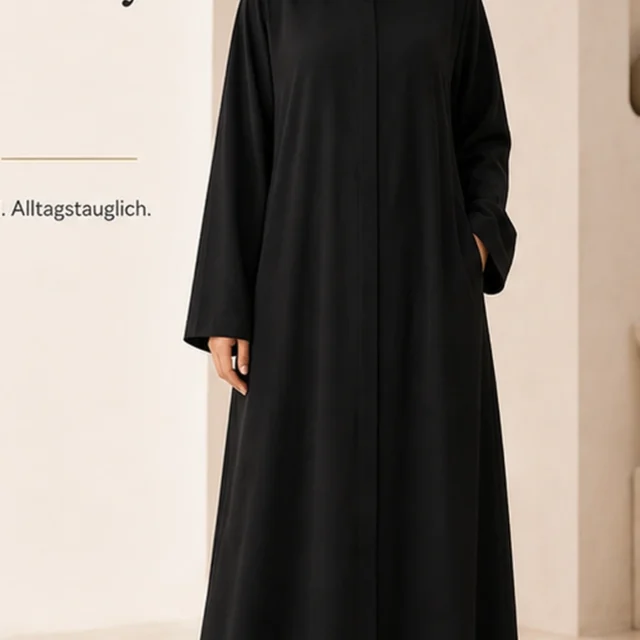 Cotton Abaya Lara – Schwarz
