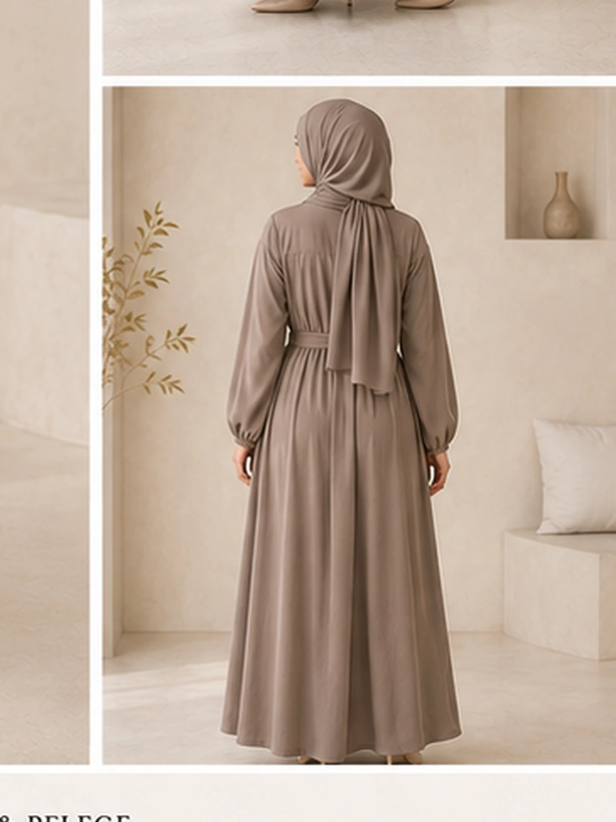 Dalia Dress – Taupe – Detailansicht | ZAVRYNE Deutschland