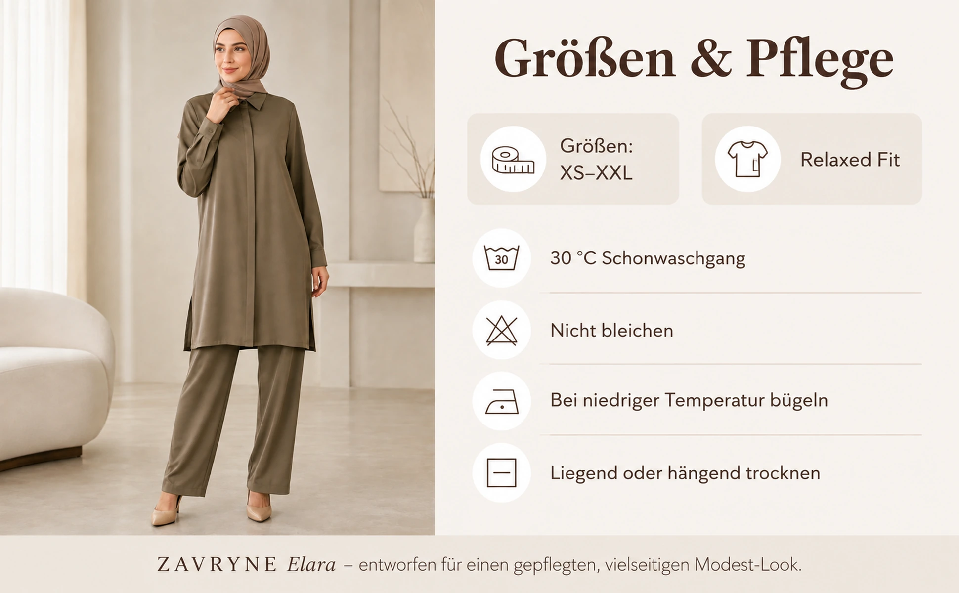ZAVRYNE Elara – Hemdkragen-Zweiteiler mit gerader Hose