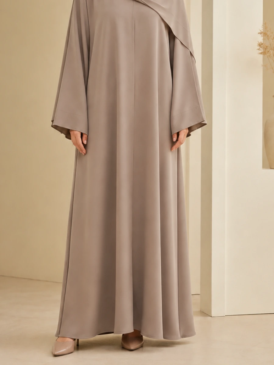 Farah Khimar Set – Greige – Detailansicht | ZAVRYNE Deutschland