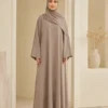 Farah Khimar Set – Greige – Vorderansicht | ZAVRYNE Deutschland