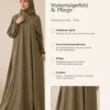 Gebetskleid Safa – Khaki – Materialgefühl und Pflege | ZAVRYNE Deutschland