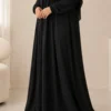 Huda Khimar Set – Schwarz – Detailansicht | ZAVRYNE Deutschland