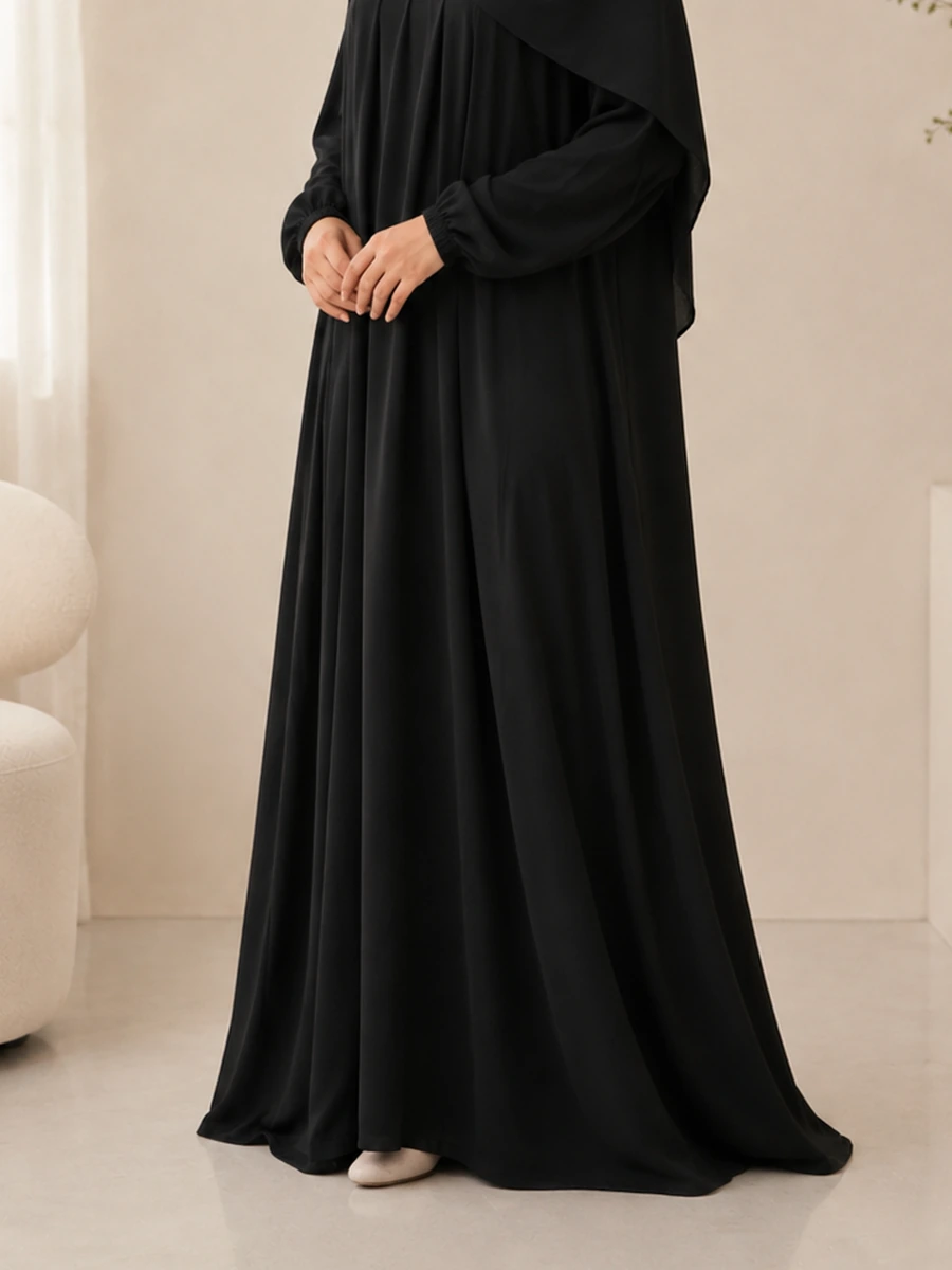 Huda Khimar Set – Schwarz – Detailansicht | ZAVRYNE Deutschland