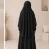 Jazz Khimar Set Marwa – Schwarz – Detailansicht | ZAVRYNE Deutschland
