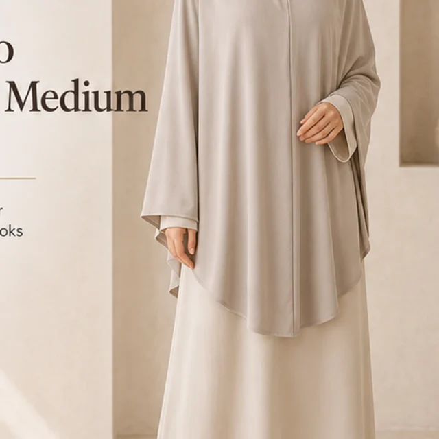 Jersey Bamboo Khimar Medium – Stone