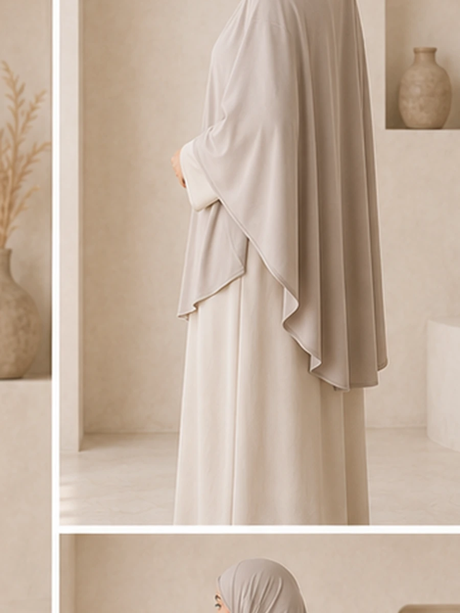 Jersey Bamboo Khimar Medium – Stone – zweite Ansicht | ZAVRYNE Deutschland