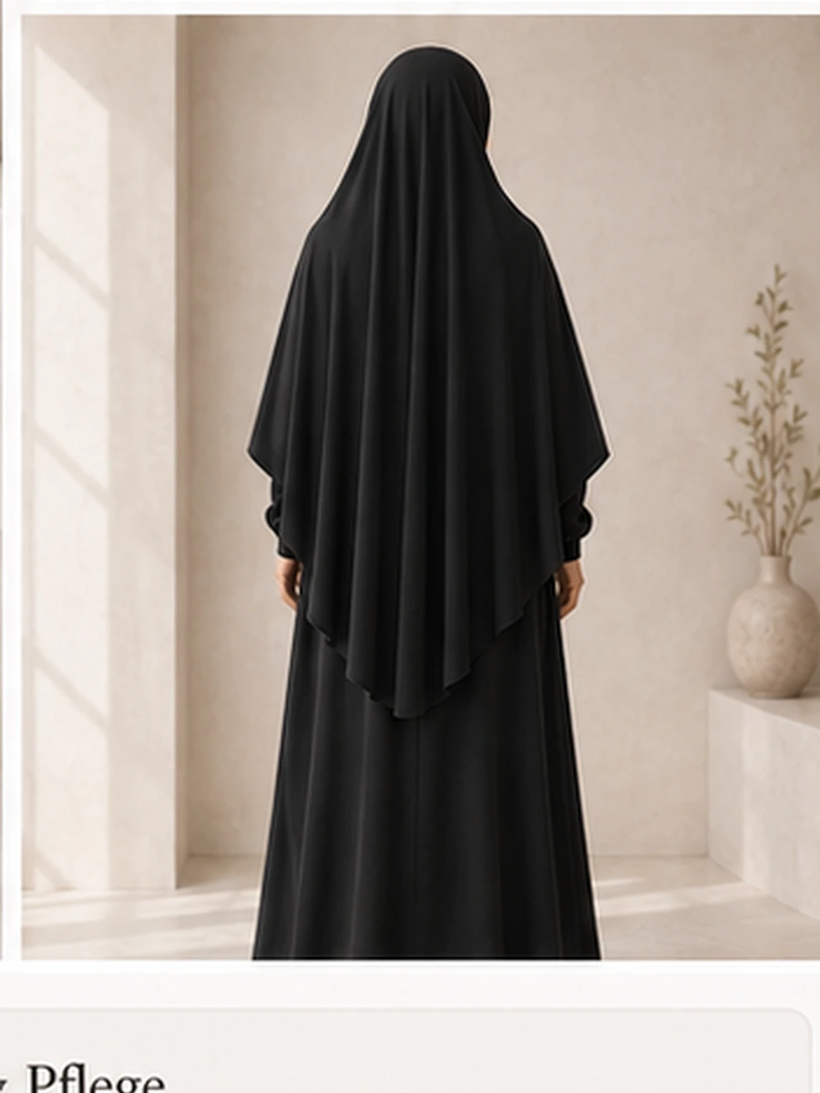 Jersey Khimar – Schwarz – Detailansicht | ZAVRYNE Deutschland