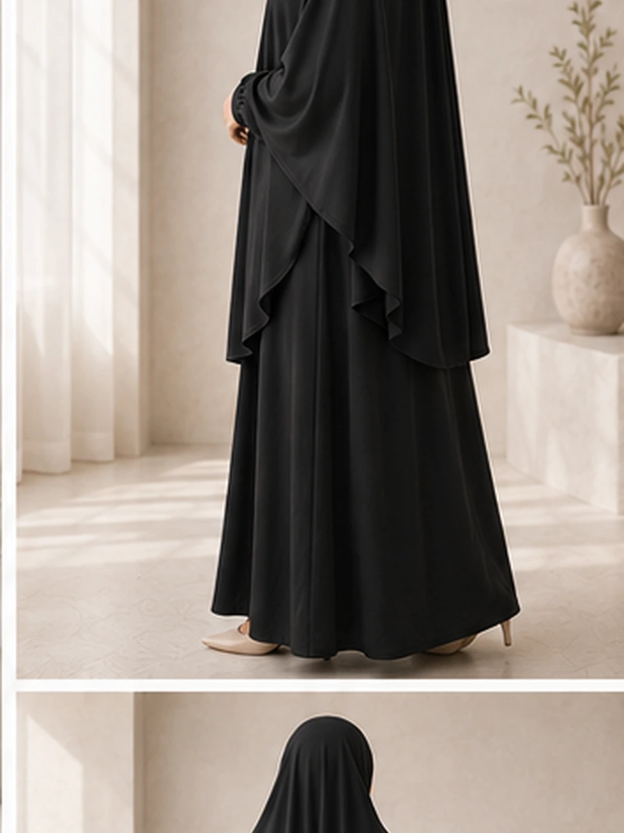 Jersey Khimar – Schwarz – zweite Ansicht | ZAVRYNE Deutschland