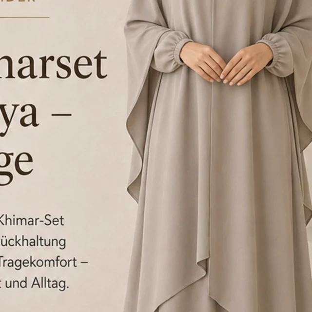 Khimarset Lamya – Greige in Greige – Vorderansicht | ZAVRYNE