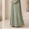 Layal Linen Abaya Set – Green – zweite Ansicht | ZAVRYNE Deutschland