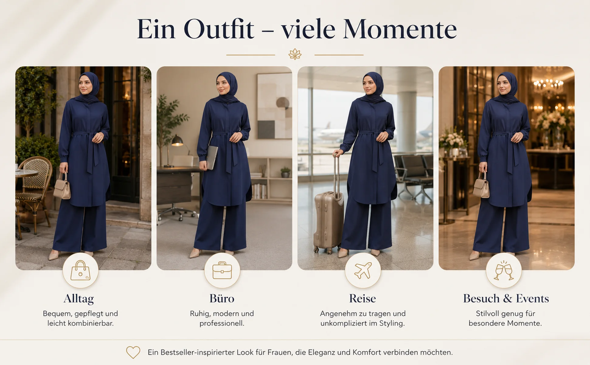 ZAVRYNE Liora – Premium Longline-Hemd-Zweiteiler mit Bindegürtel & Palazzo-Hose