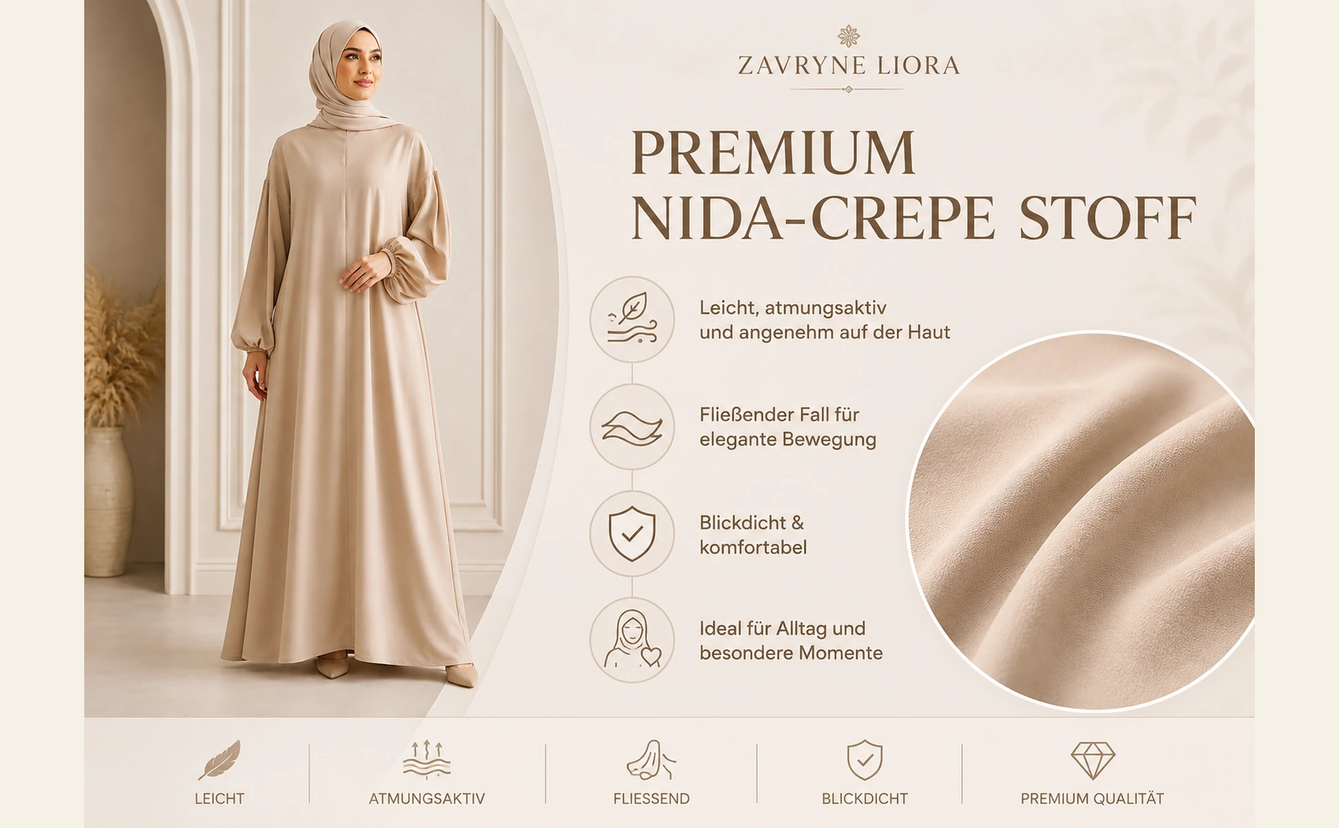 Premium Nida-Crepe Stoff