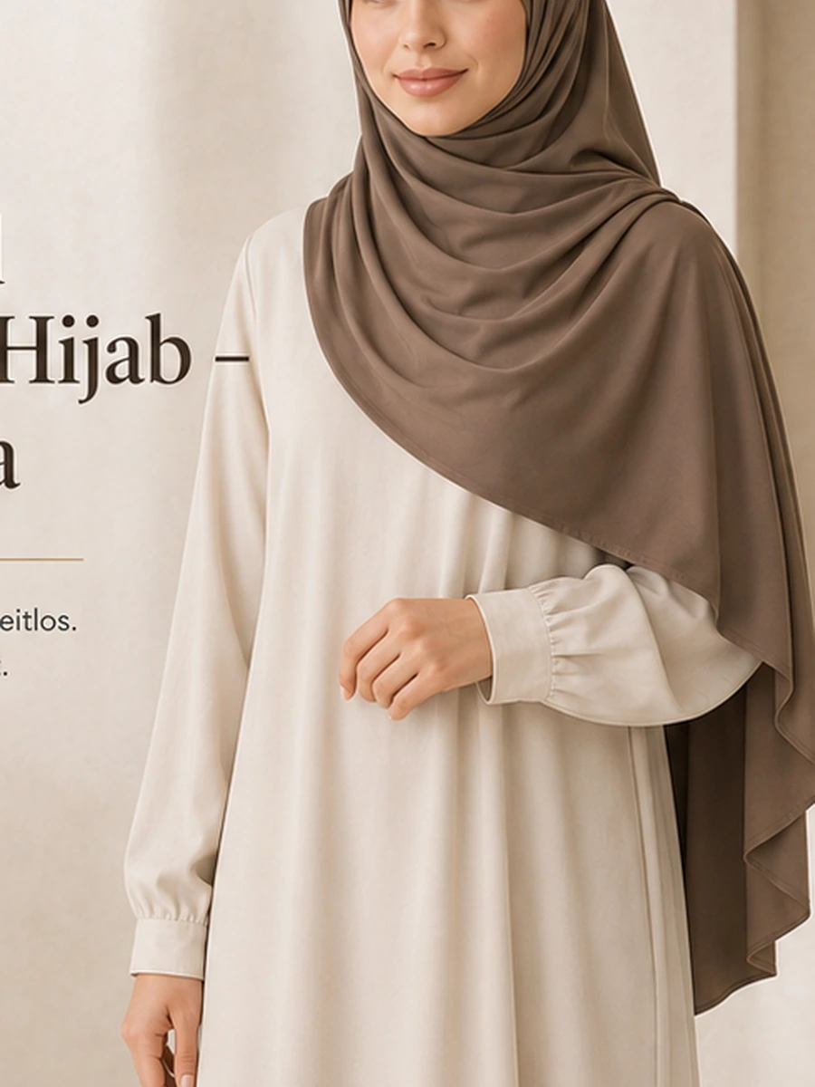Liquid Jersey Hijab – Mokka – Vorderansicht | ZAVRYNE Deutschland