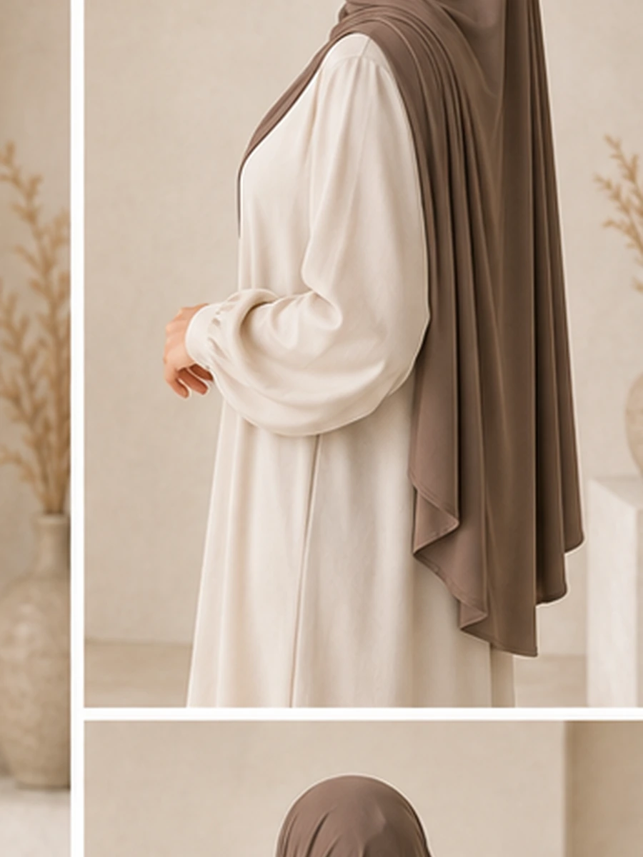 Liquid Jersey Hijab – Mokka – zweite Ansicht | ZAVRYNE Deutschland