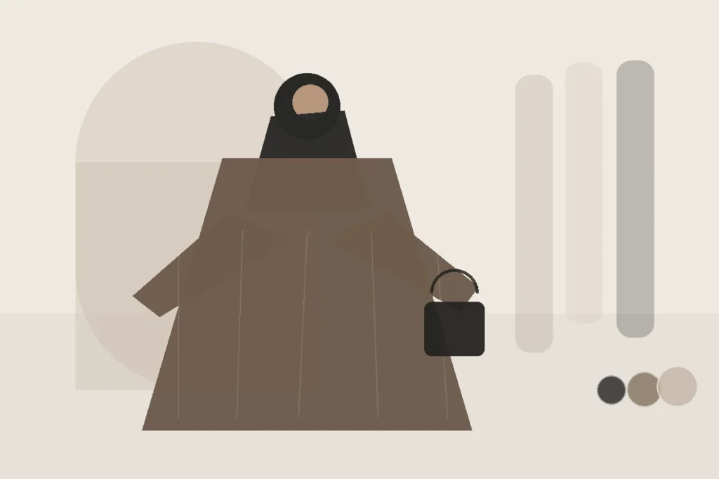 Abaya für die Universität: bequem, gepflegt und alltagstauglich – redaktionelle Illustration zu Abaya Universität Kombination