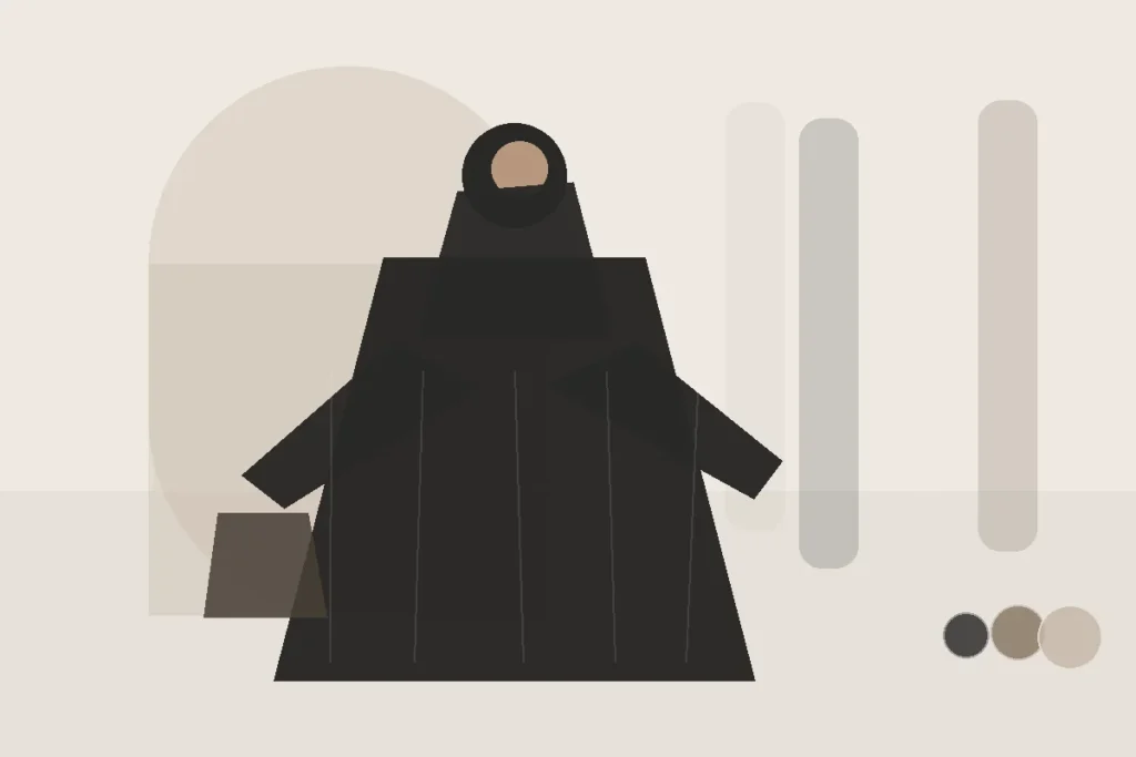 Abaya mit Turnschuhen kombinieren: So wirkt die Kombination modern – redaktionelle Illustration zu Abaya mit Turnschuhen