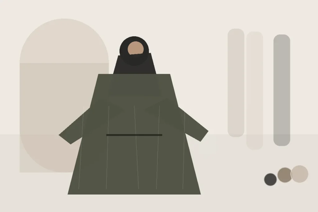 Abaya am Abend: schlicht elegant statt zu auffällig – redaktionelle Illustration zu elegante Abaya Abend