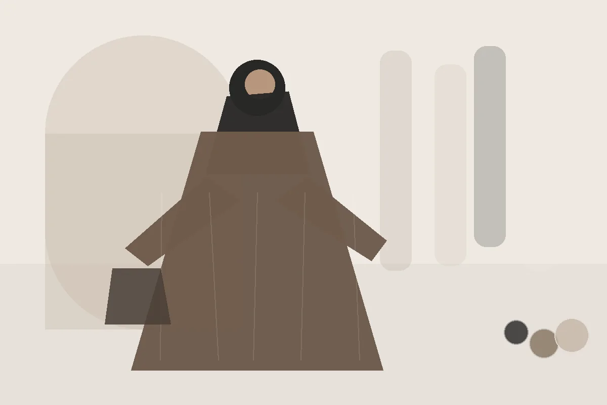 Minimalistische Abaya-Kombination: Weniger Teile, mehr Wirkung – redaktionelle Illustration zu minimalistischer Abaya Kombination