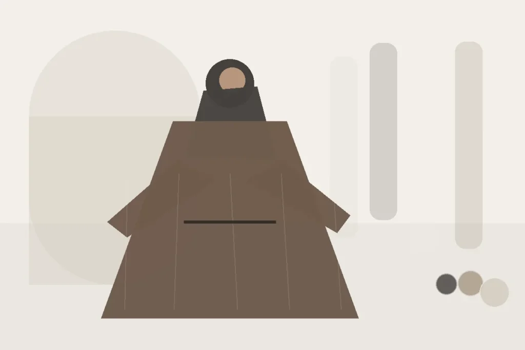 Zwischen zwei Größen: Bei Abayas größer oder kleiner wählen? – redaktionelle Illustration zu Abaya Zwischengröße