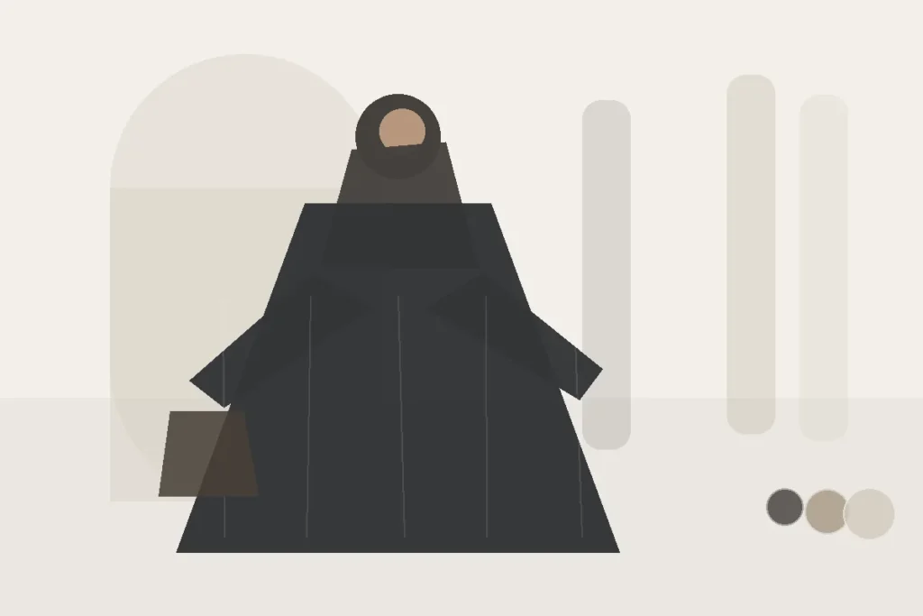 Abaya für kleine Frauen: Länge und Proportionen richtig planen – redaktionelle Illustration zu Abaya kleine Frauen