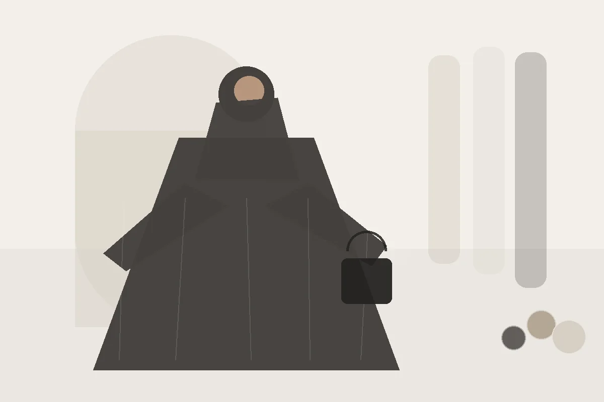 Abaya für große Frauen: Worauf du bei Ärmeln und Saum achten solltest – redaktionelle Illustration zu Abaya große Frauen