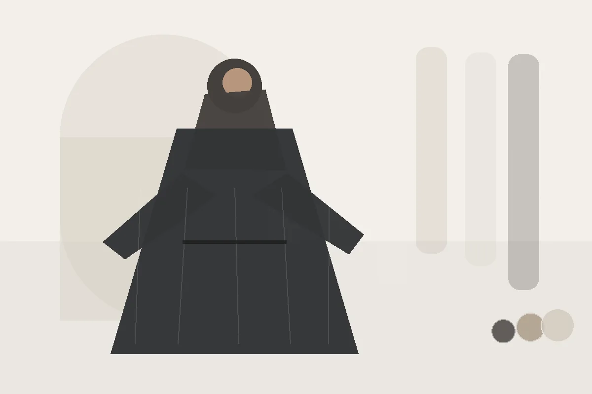 Eine Abaya im Internet kaufen ohne Anprobe: 8 Prüfpunkte vor der Bestellung – redaktionelle Illustration zu Abaya im Internet kaufen