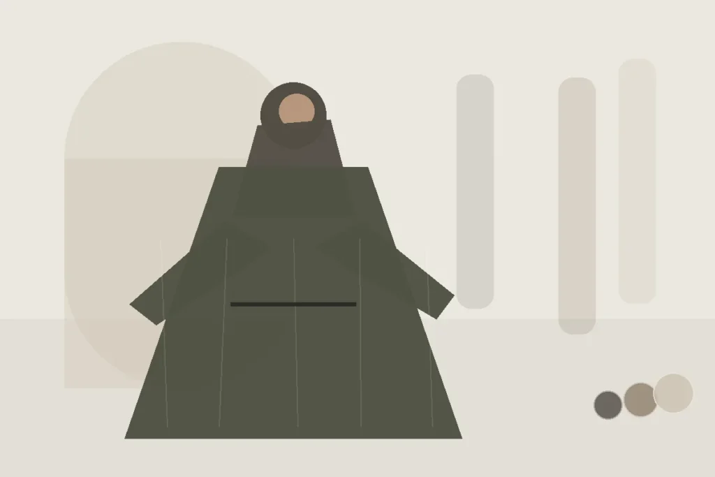 Abaya-Stoff für den Winter: Wärme ohne unnötiges Volumen – redaktionelle Illustration zu Abaya Stoff Winter