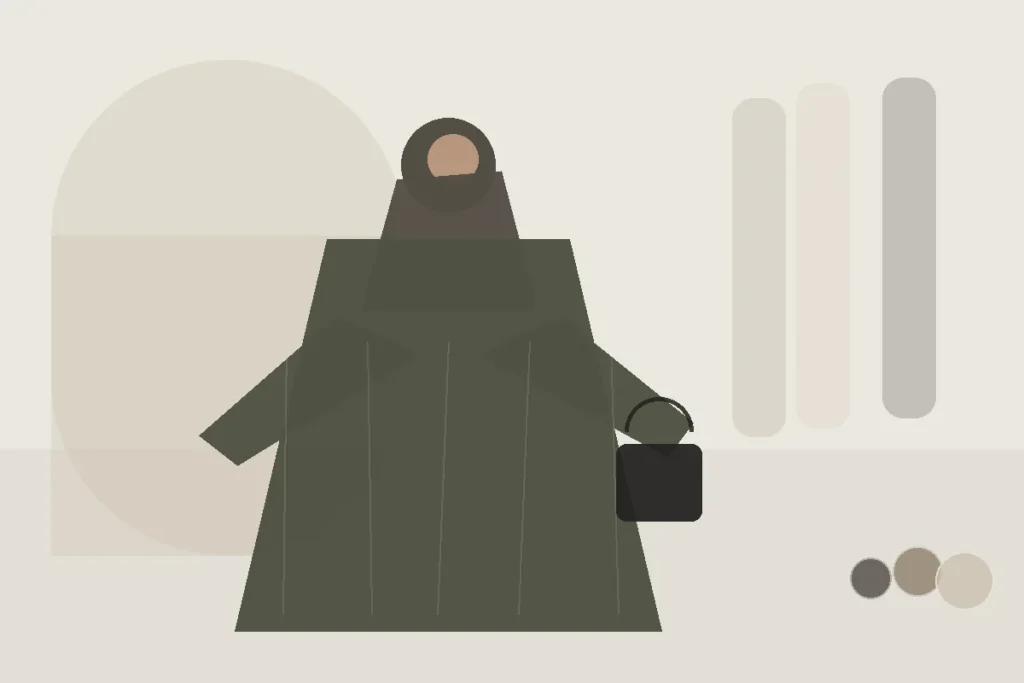 Abaya knitterfrei aufbewahren: Hängen, falten oder rollen? – redaktionelle Illustration zu Abaya aufbewahren