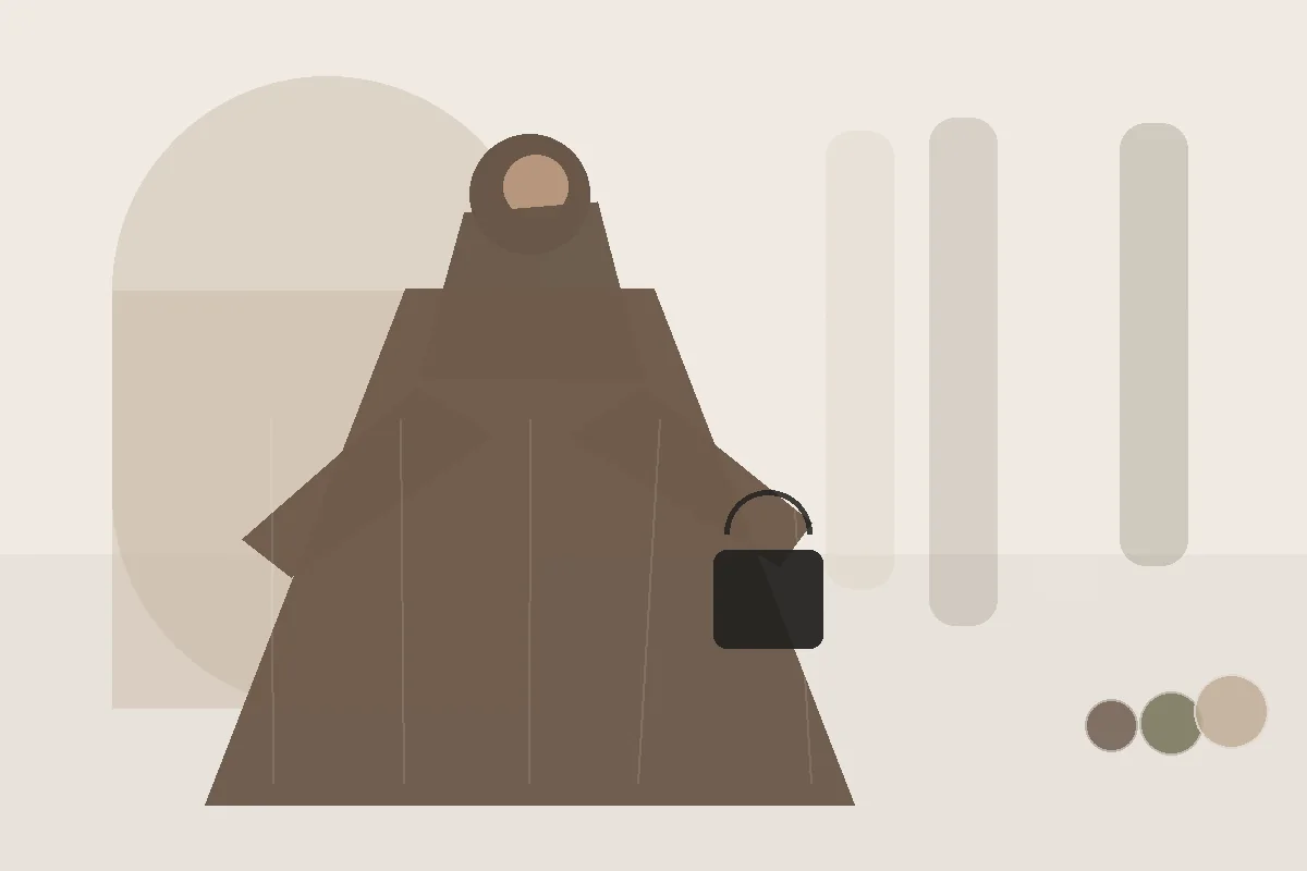 Beige Abaya kombinieren: So bleibt die Kombination modern statt blass – redaktionelle Illustration zu beige Abaya kombinieren