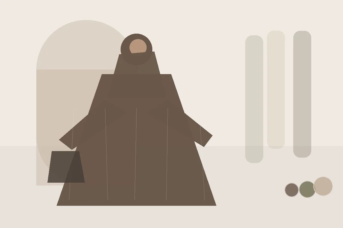 Dunkelblau statt Schwarz: Wann Dunkelblau die weichere Basis ist – redaktionelle Illustration zu Dunkelblau Abaya kombinieren