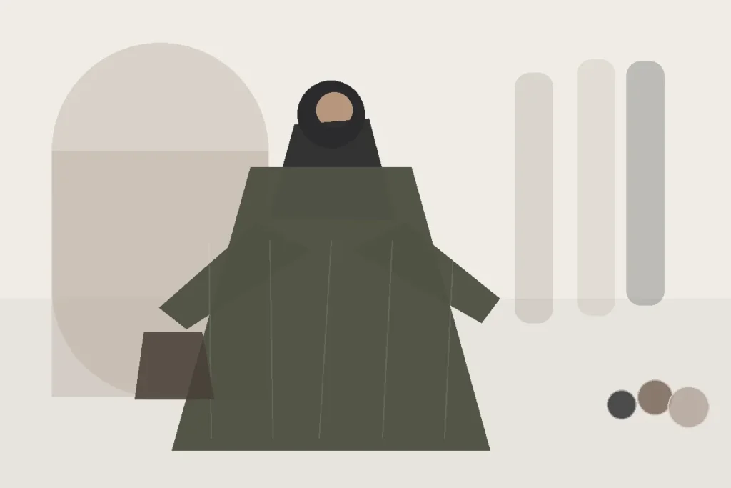 Abaya auf Reisen tragen: Flughafen, Zug und lange Wege – redaktionelle Illustration zu Abaya Reise Kombination